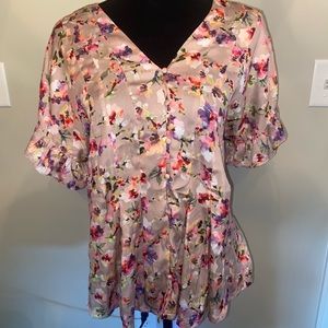 ANTHROPOLOGIE floral Dolan blouse Size M